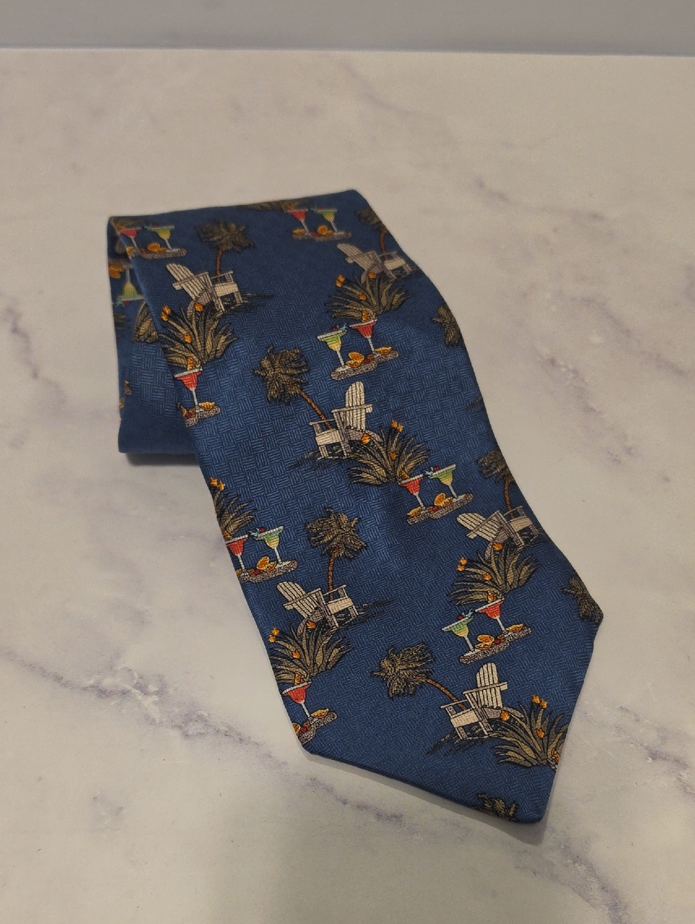 Croft & Barrow Classic Blue Tropical Print Men's Tie